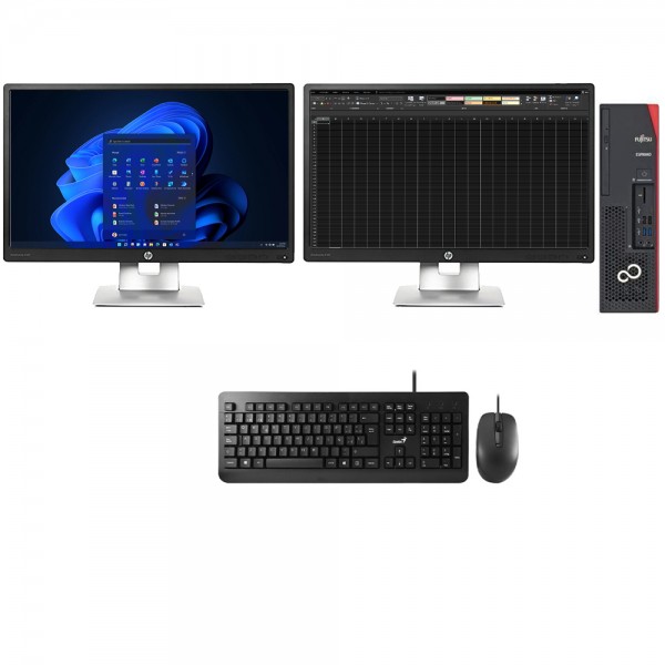 Fujitsu Esprimo D738 Core i5-8500, 16GB DDR4 + 2 x 24'' HP E240